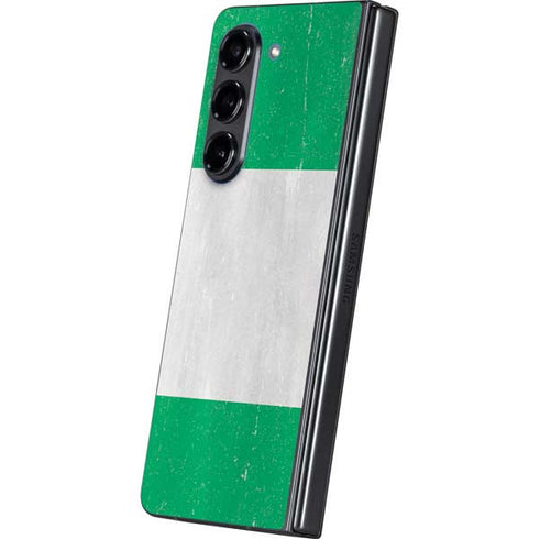 Nigeria Flag Distressed Galaxy Z Fold5 5G Skin